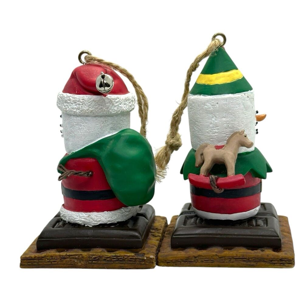 Set of 2 Midwest-CBK S'Mores Ornament - Santa w/Gift Sack & Snowman w/Tools Box - Picture 2 of 15